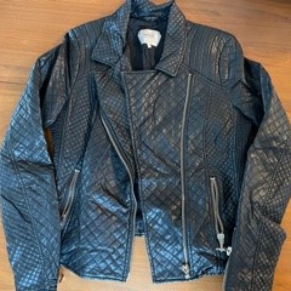 Zara Faux Leather Quilted Jacket (Size L)